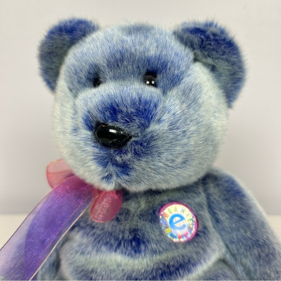 TY Beanie Buddies Collection Bear Periwinkle Plush 2001 (Large) - Picture 3 of 11